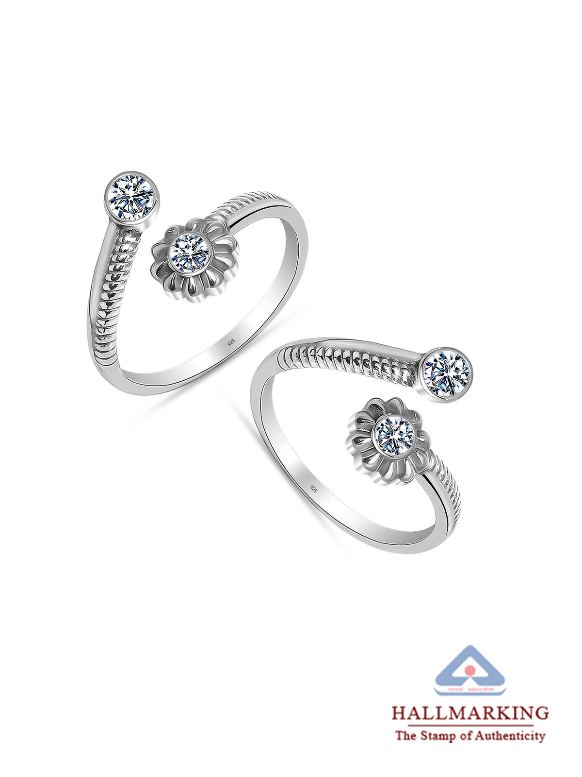 Rhodium Shine Toe Ring