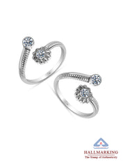 Rhodium Shine Toe Ring