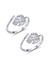 Virelle CZ Leaf Open Toe Ring