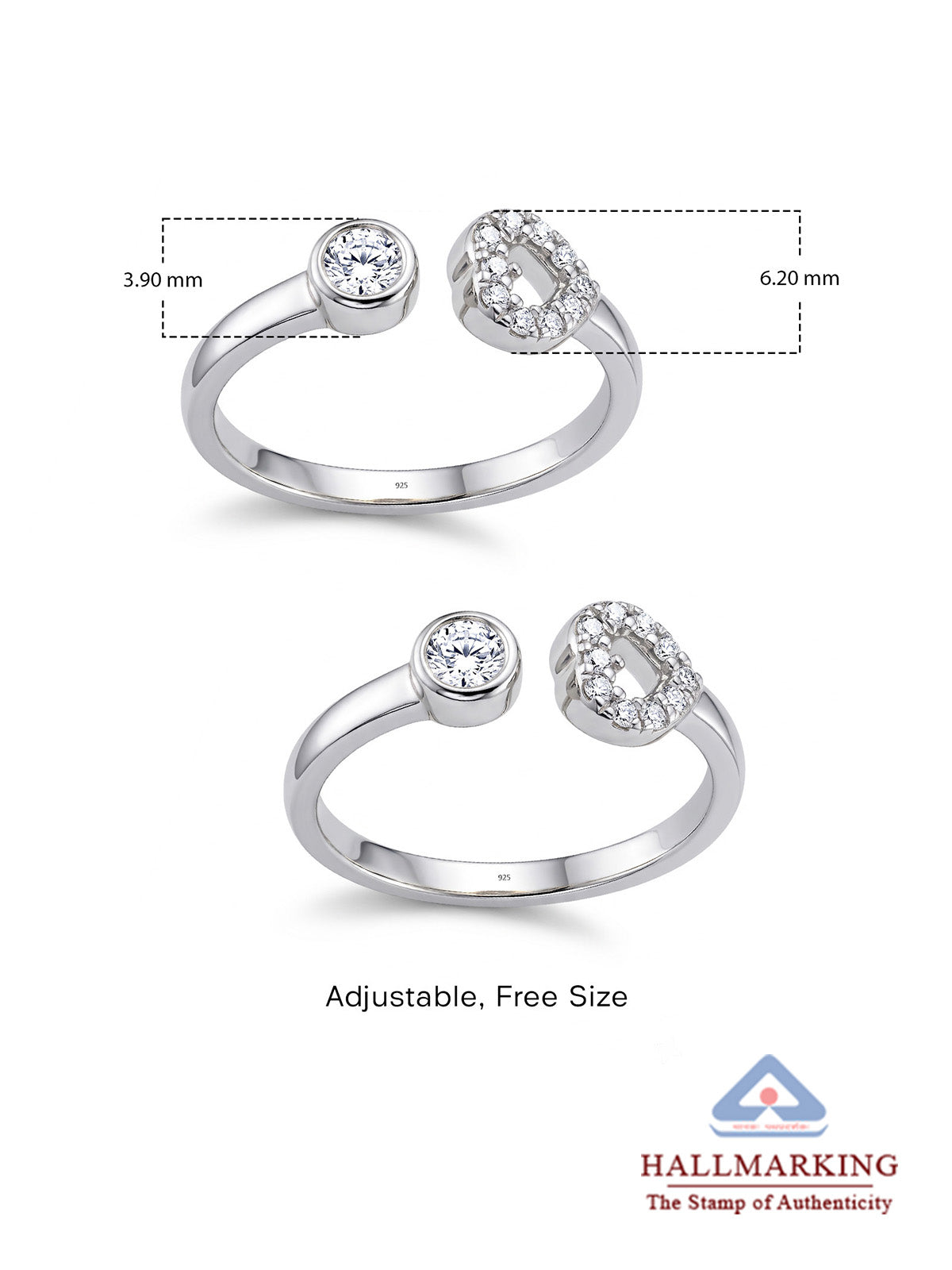 Celestia CZ Open Toe Ring