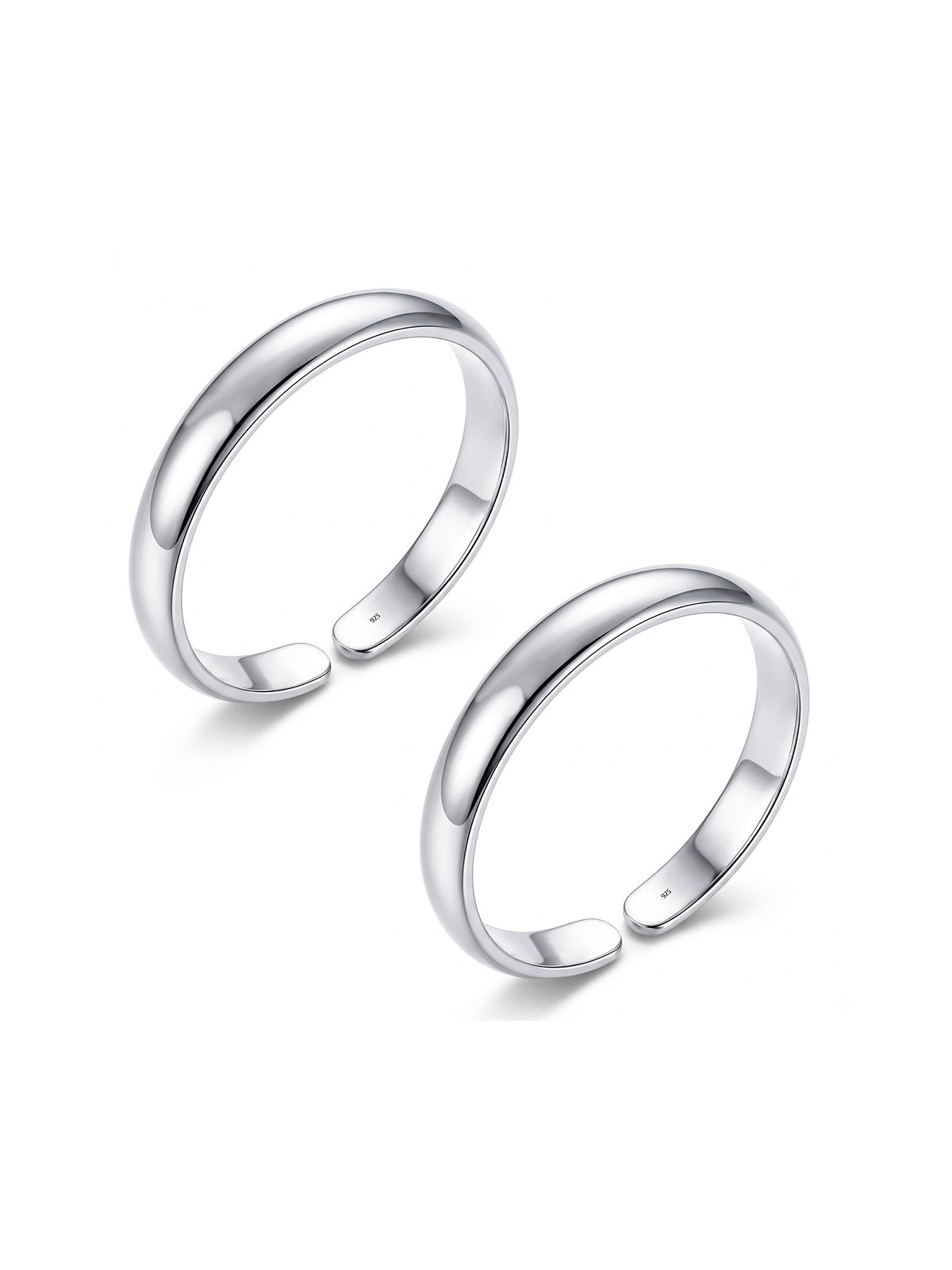 Silver Classic Open Toe Rings