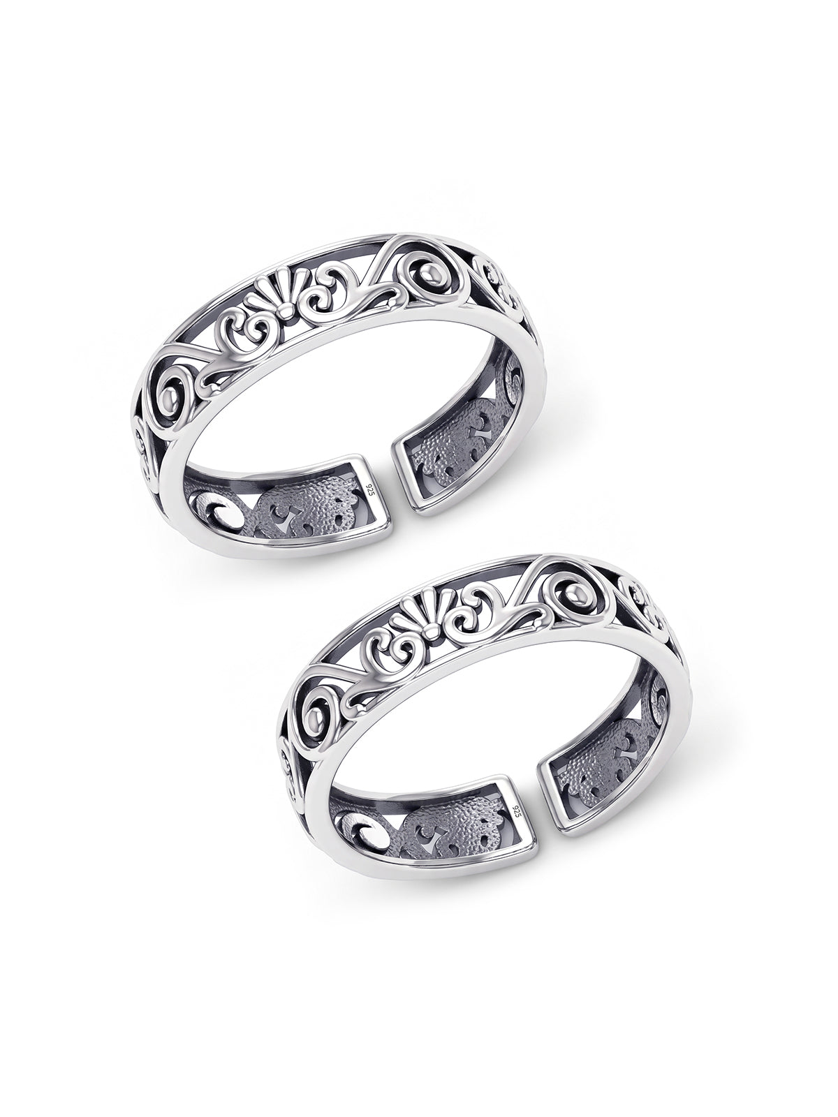 Vintage Scroll Open Toe Ring