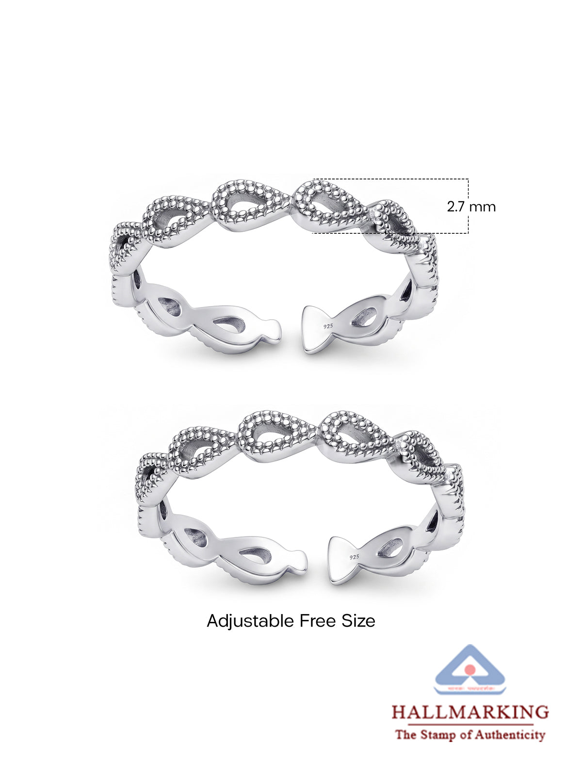 Twisted Teardrop Open Toe Ring