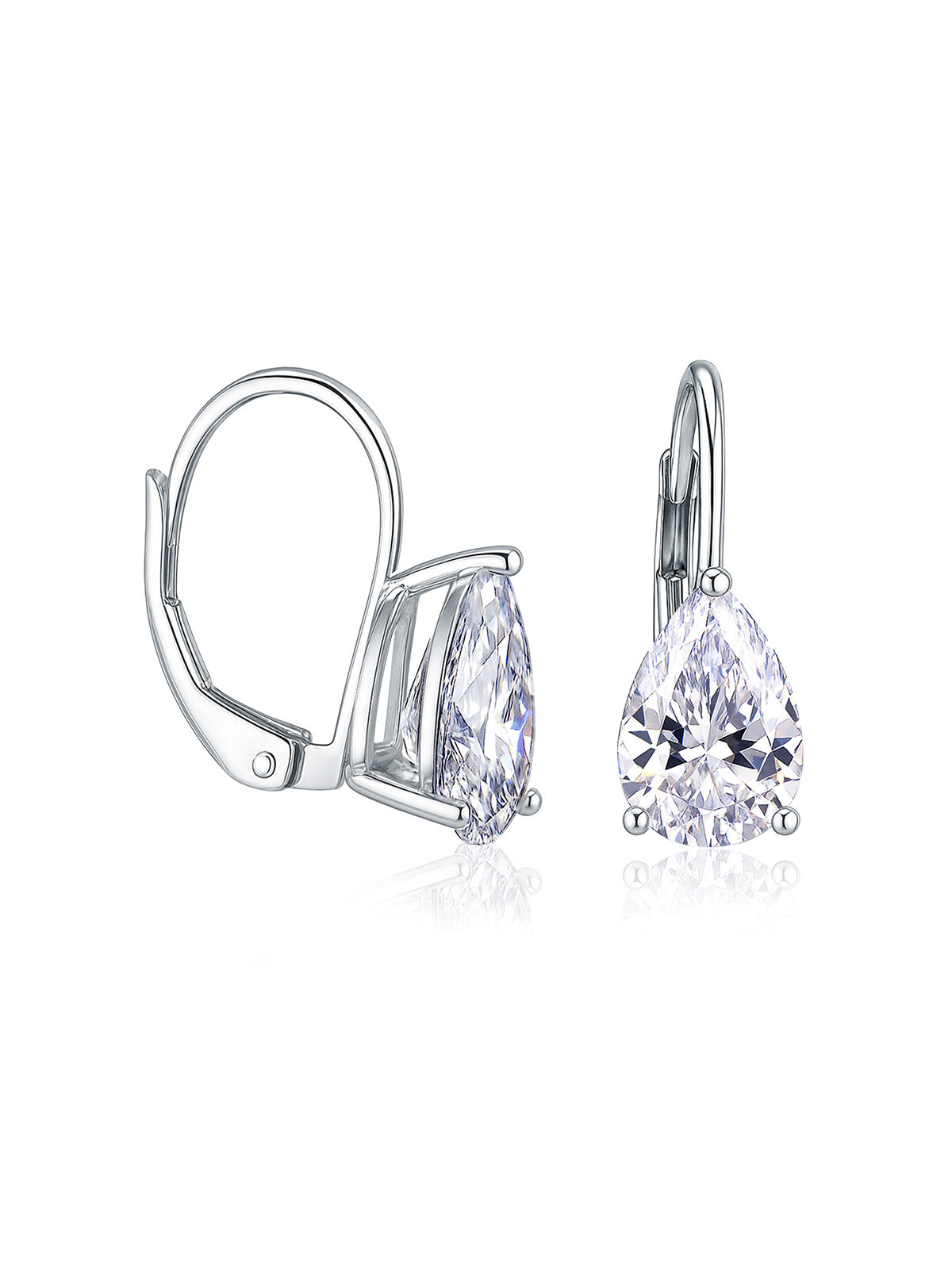 Rhodium Shine Drop Earrings