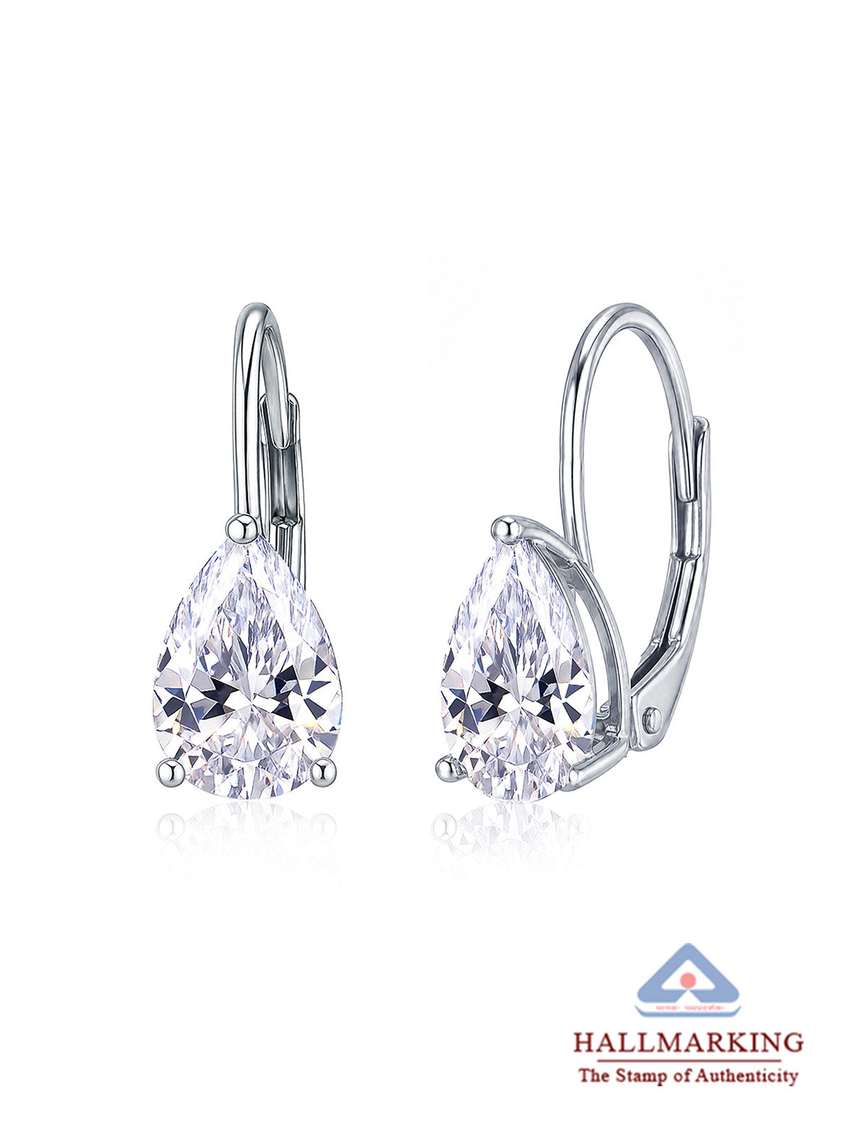 Rhodium Shine Drop Earrings