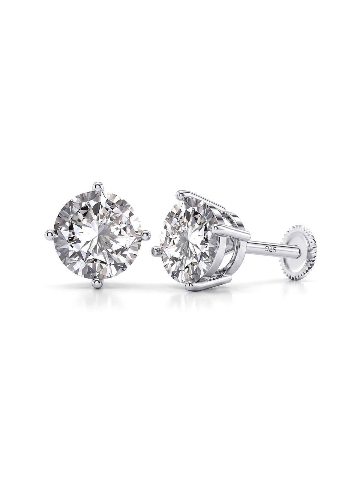 Round Cubic Zirconia Stud Earrings