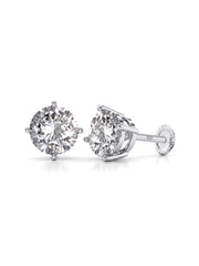 Round Cubic Zirconia Stud Earrings
