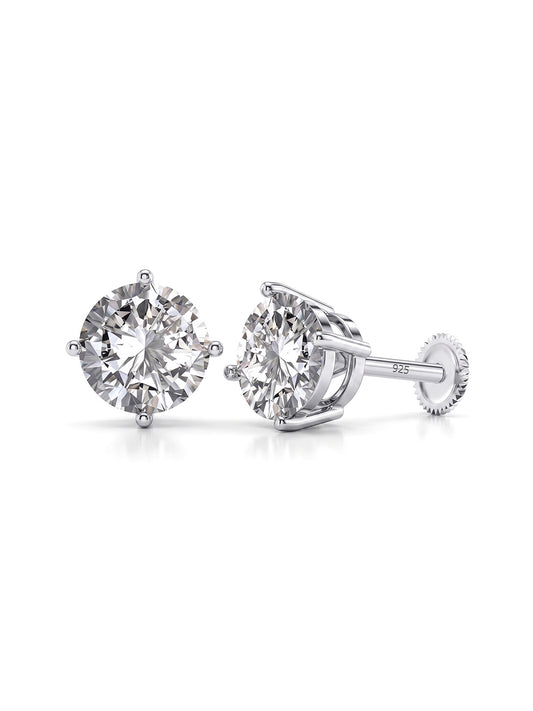 Round Cubic Zirconia Stud Earrings