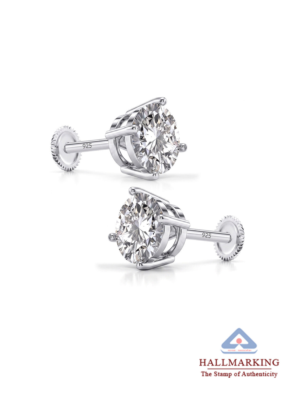 Round Cubic Zirconia Stud Earrings