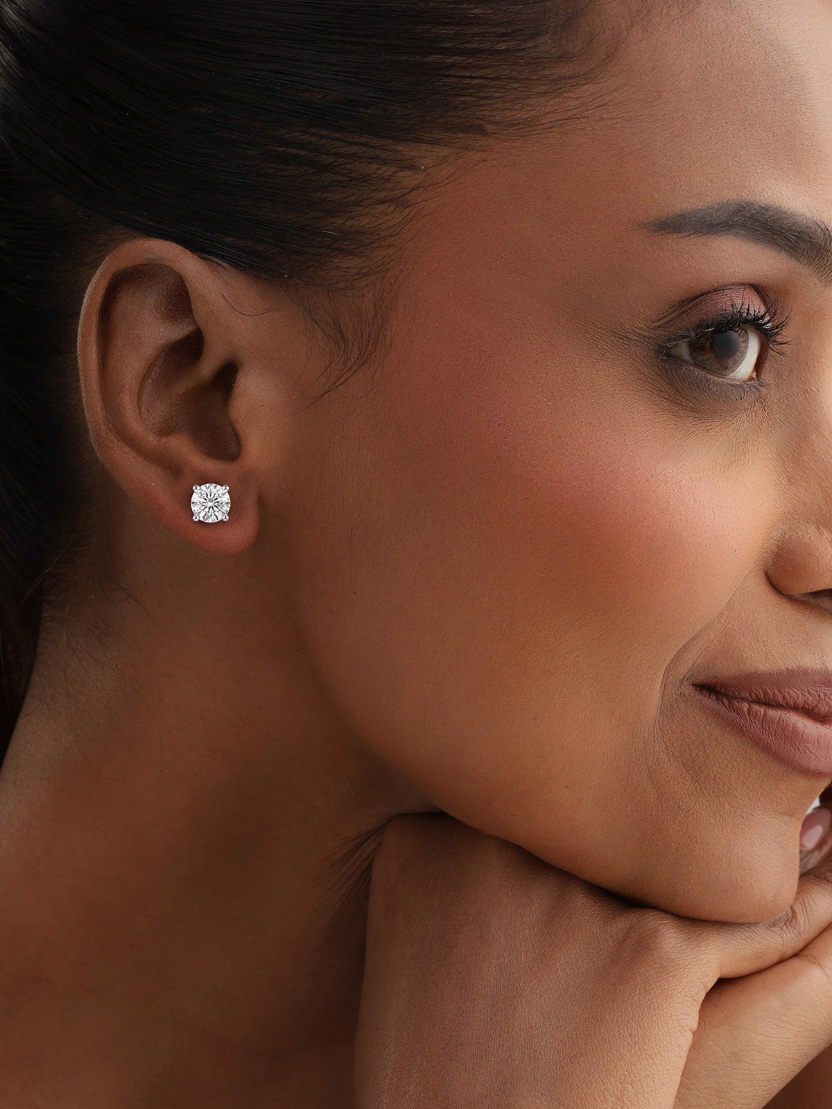 Round Cubic Zirconia Stud Earrings