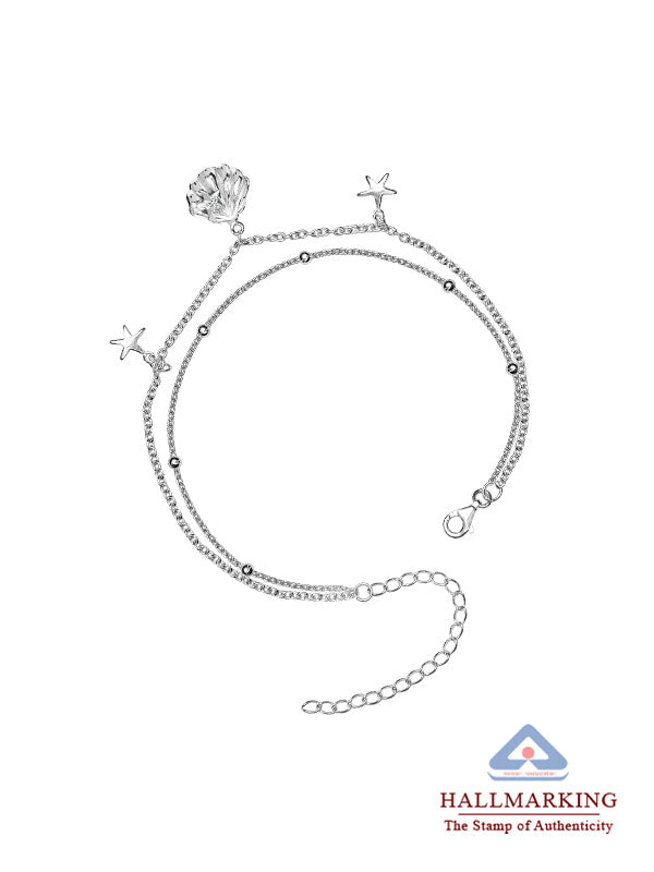Layered Seashell Star Beaded Anklet