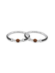 Silver Rudraksha Nazariya Bangles for Kids