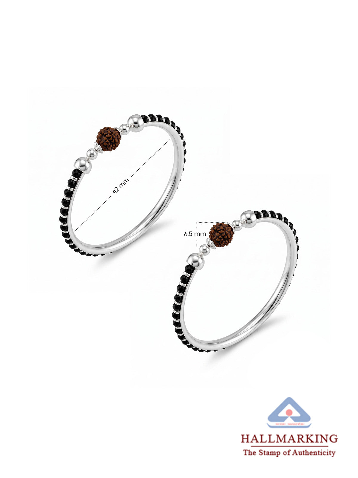 Silver Rudraksha Nazariya Bangles for Kids