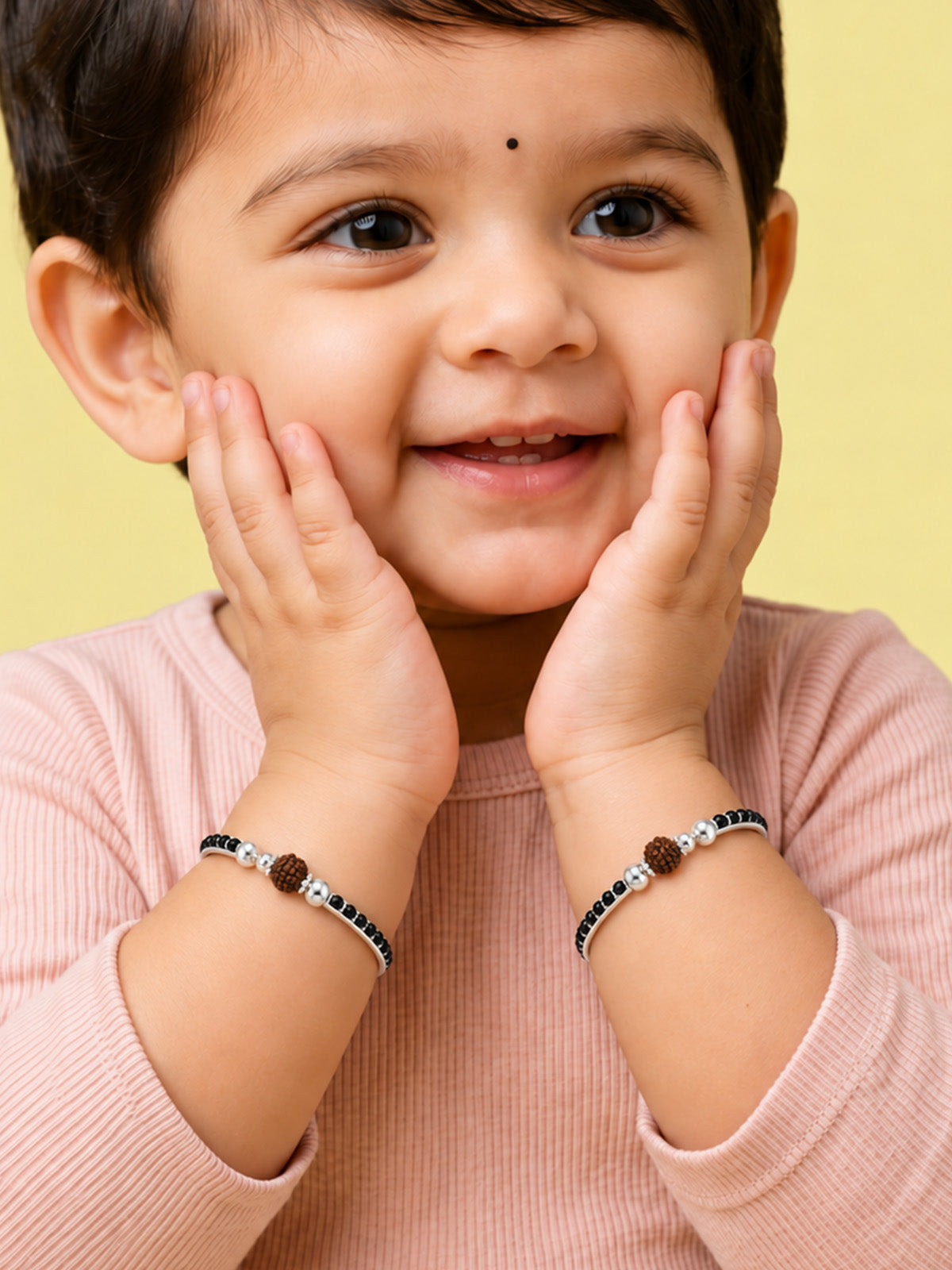 Silver Rudraksha Nazariya Bangles for Kids