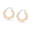 925 Sterling Silver Two-Tone Multi Heart Hoop Earrings for Women Teen