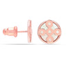 925 Sterling Silver Rose Gold-Plated Mother of Pearl Stud Earrings for Teen Women