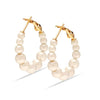 925 Sterling Silver 18k Gold-Plated Hypoallergenic Drop Pearl Hoop Earrings for Women