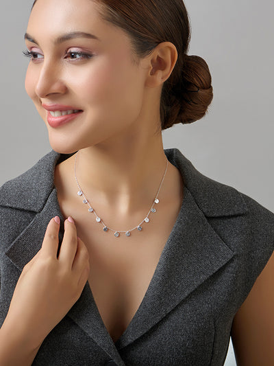 Celeste Hammered Disc Charm Necklace