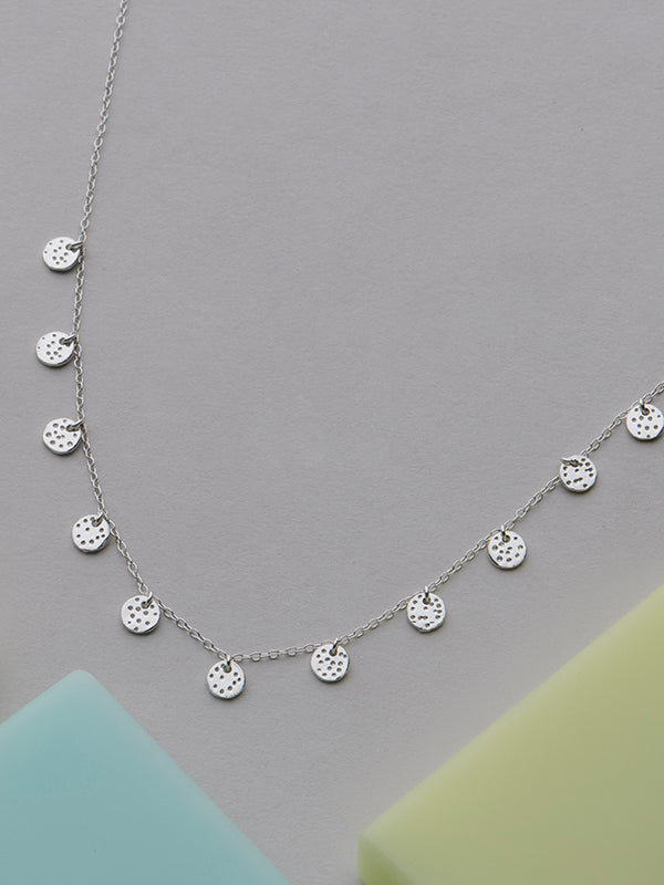 Celeste Hammered Disc Charm Necklace