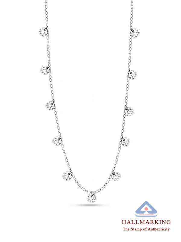 Celeste Hammered Disc Charm Necklace