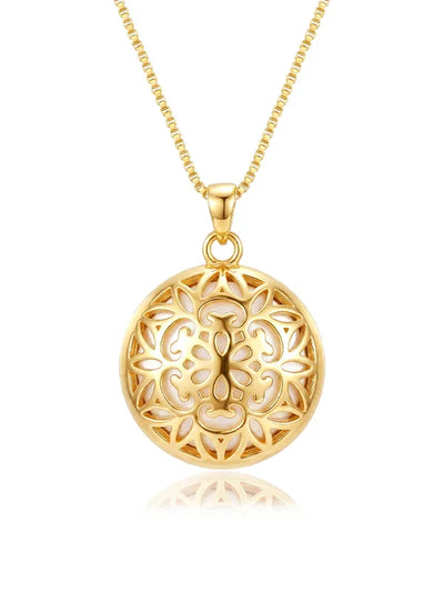 Evara Mop Gold Plated  Pendant with chain Necklace for Women