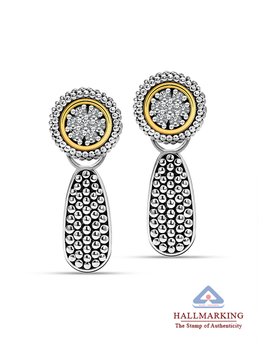 Dual Tone Dangle Earrings