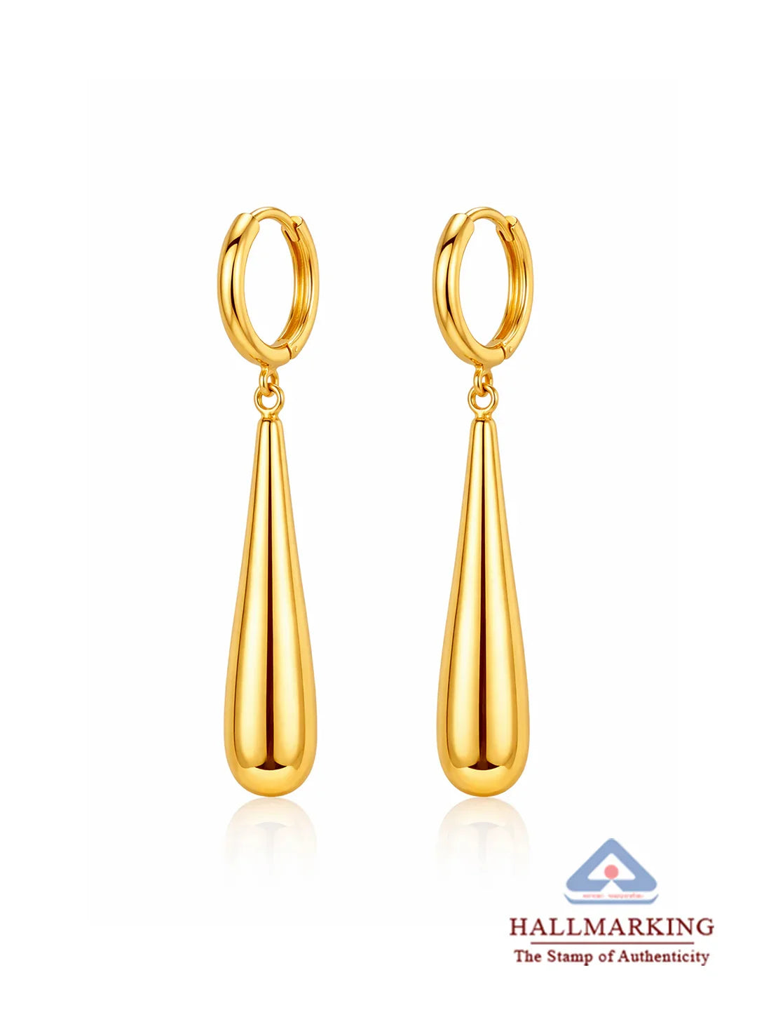 Gold Huggie Dangler Earrings