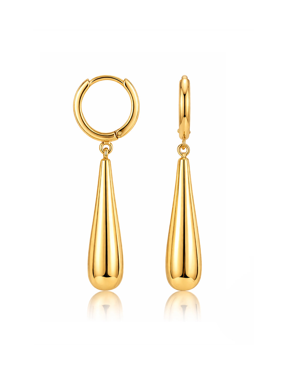 Gold Huggie Dangler Earrings