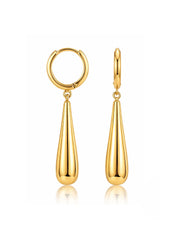 Gold Huggie Dangler Earrings