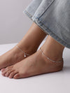 Silver Gleam Diamond-Cut Beaded Anklet