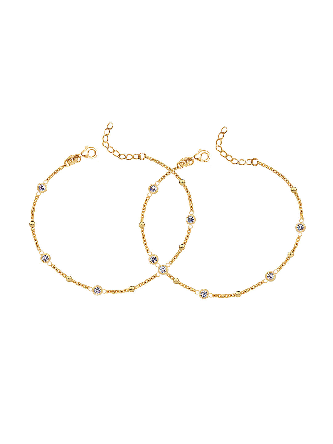 Gold-Plated Zirconia Station Anklet
