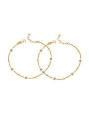 Gold-Plated Zirconia Station Anklet