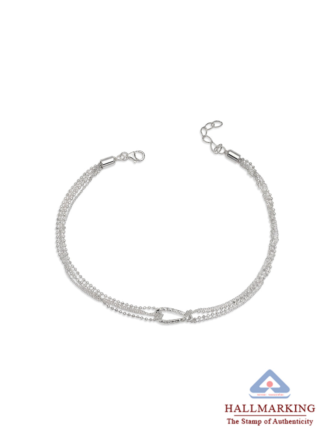 Silver Harmony Multi-Chain Oval Link Anklet