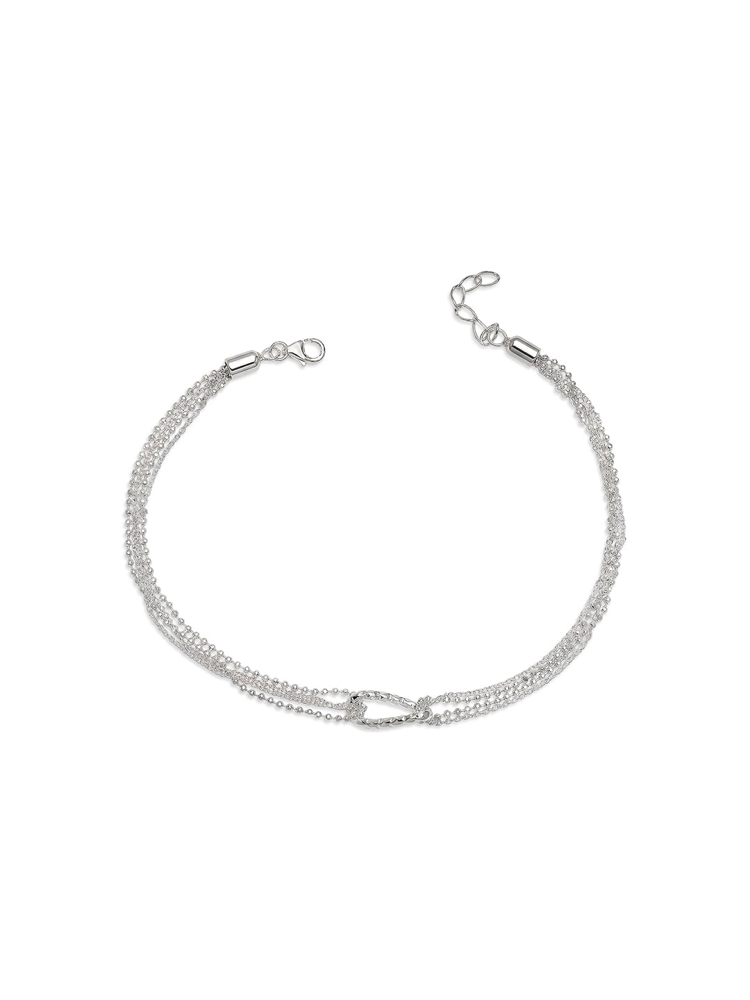 Silver Harmony Multi-Chain Oval Link Anklet