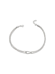 Silver Harmony Multi-Chain Oval Link Anklet
