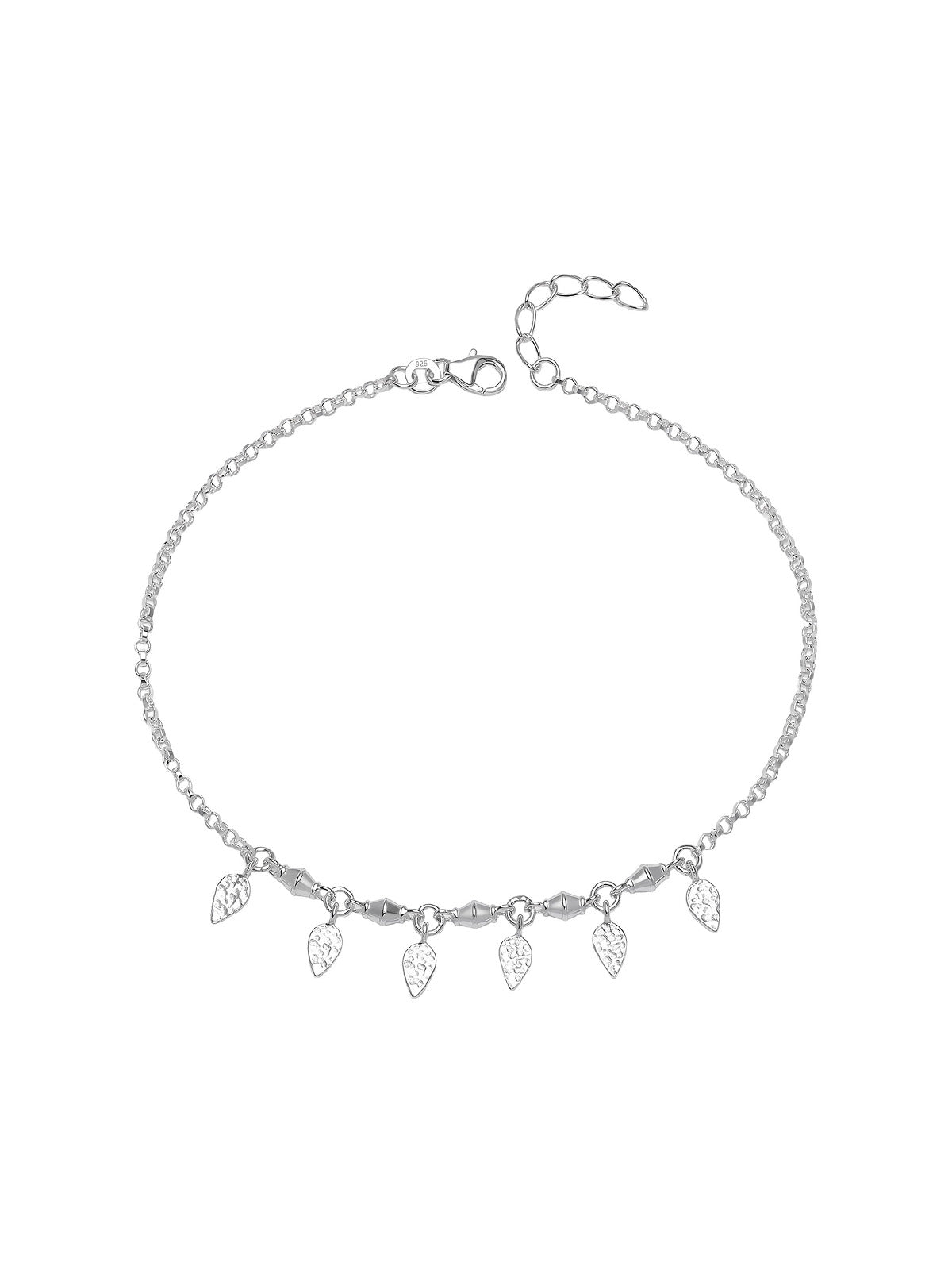 Silver Drift Charm Anklet