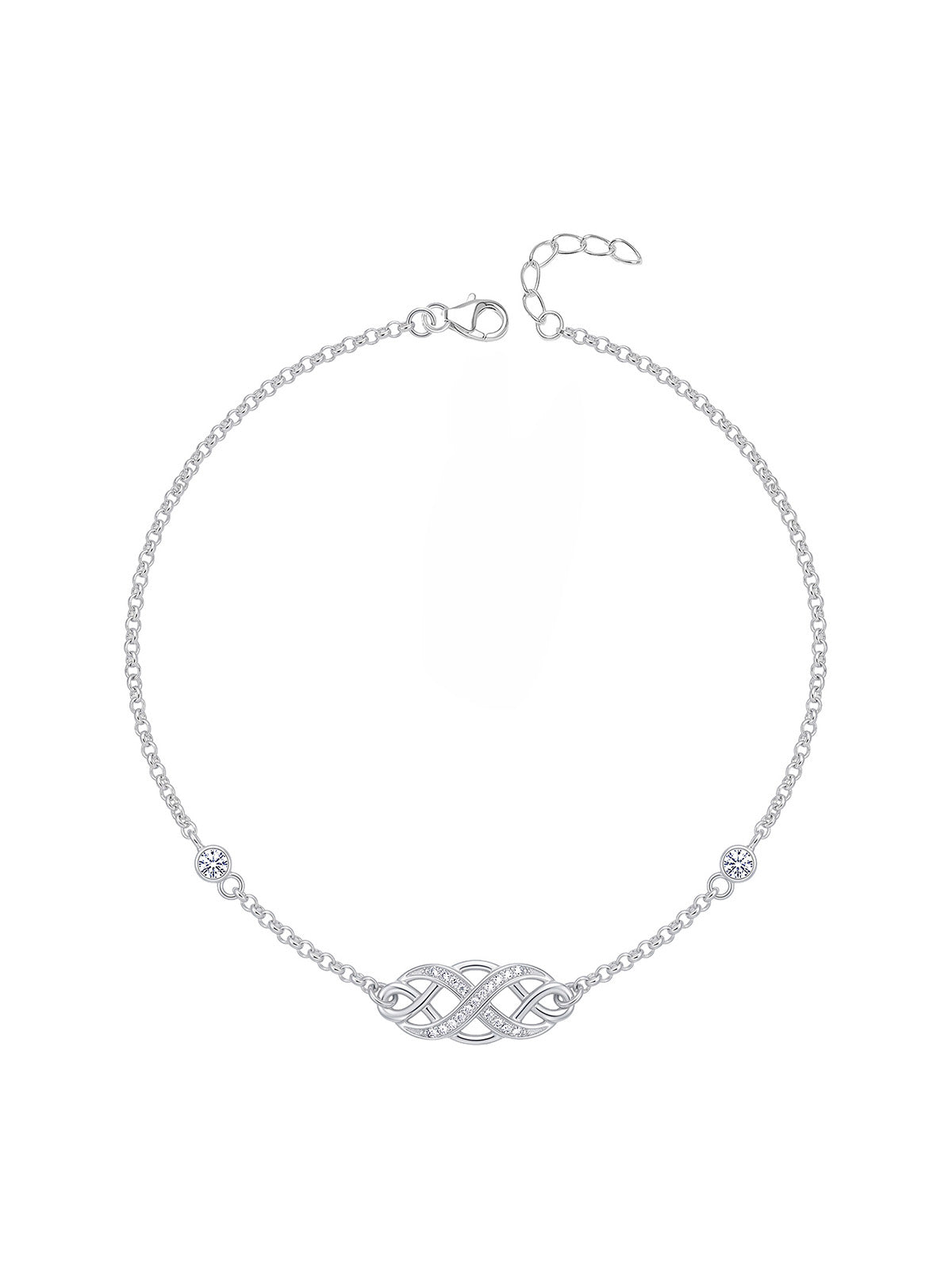 Rhodium Allure Charm Anklet