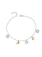 Multi Finish Charm Chain Anklet