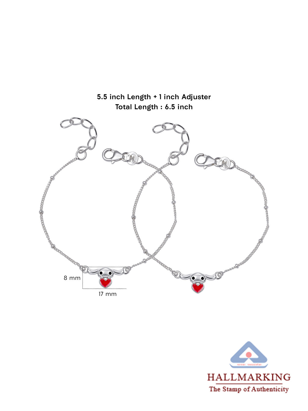 Silver Heart Charm Chain Anklet