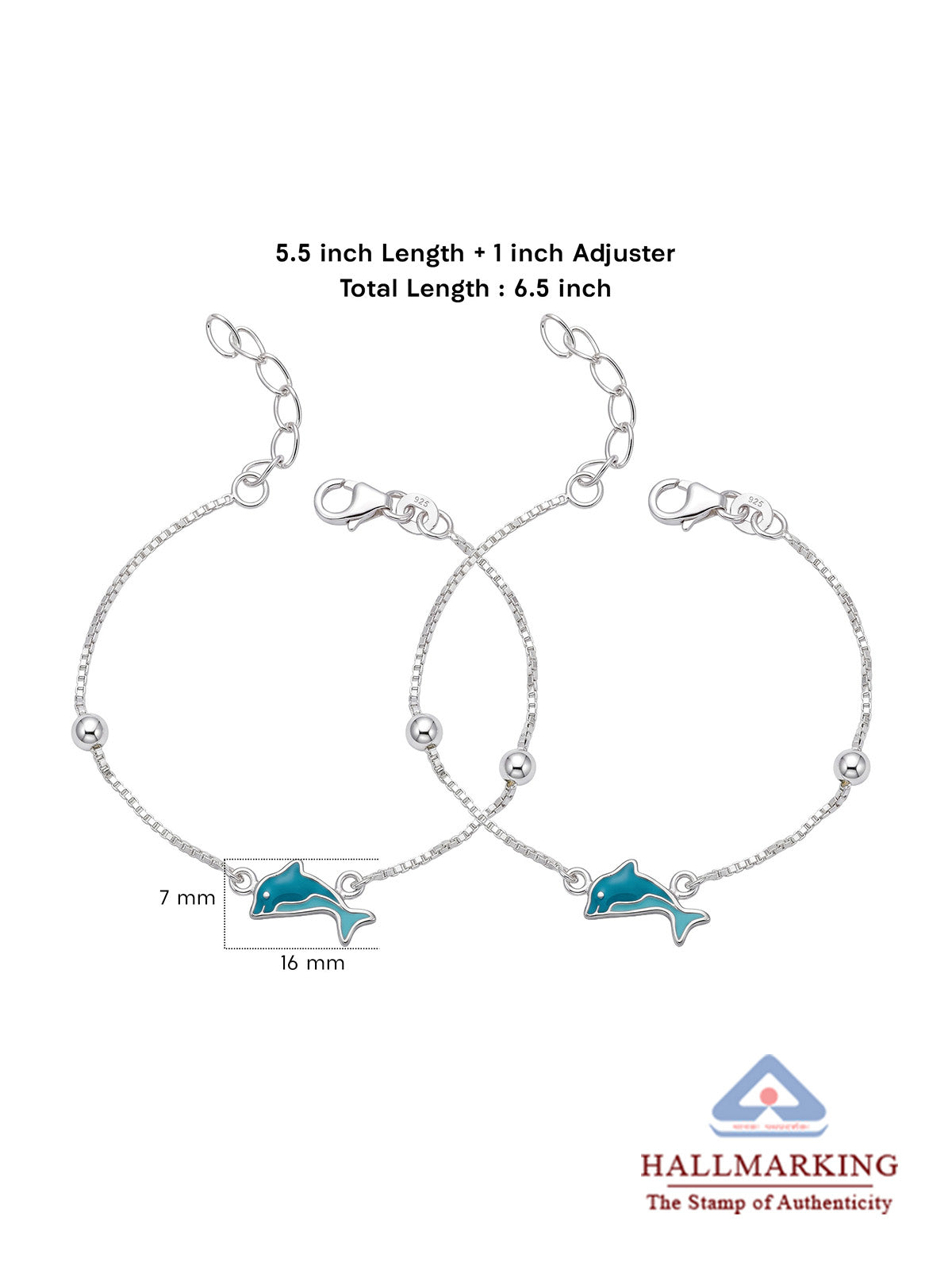 Silver Dolphin Charm Chain Anklet