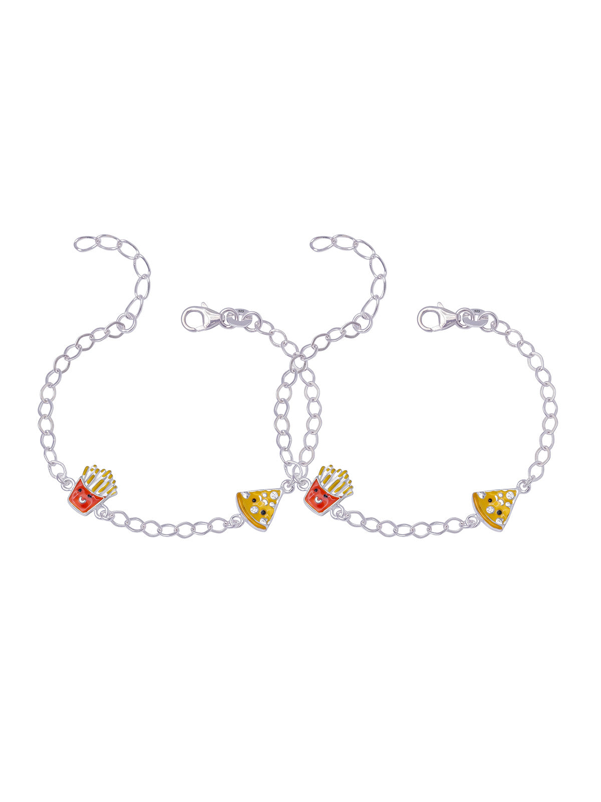 Pizza & Fries Charm Anklet