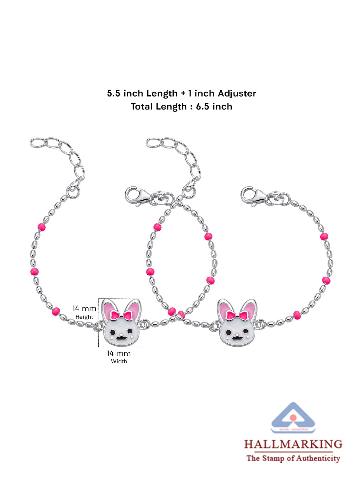 Silver Bunny Charm Anklet