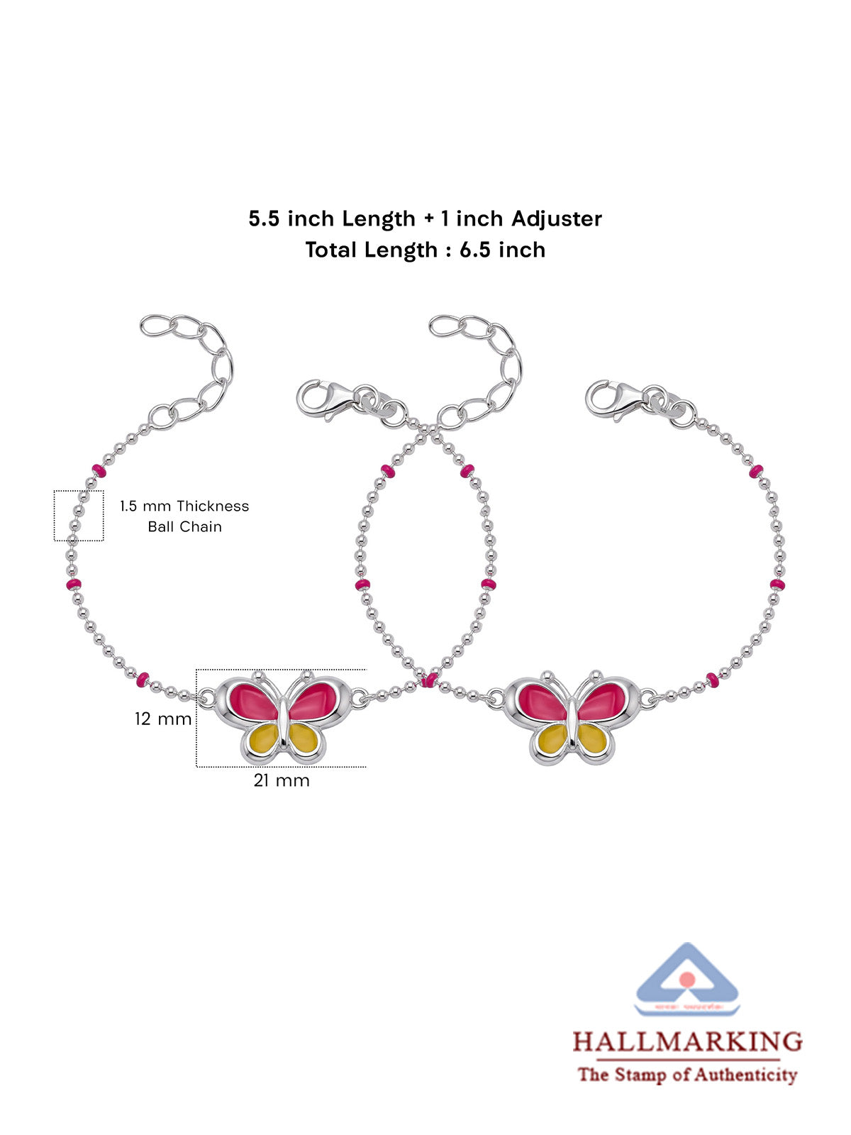 Butterfly Beaded Charm Anklet