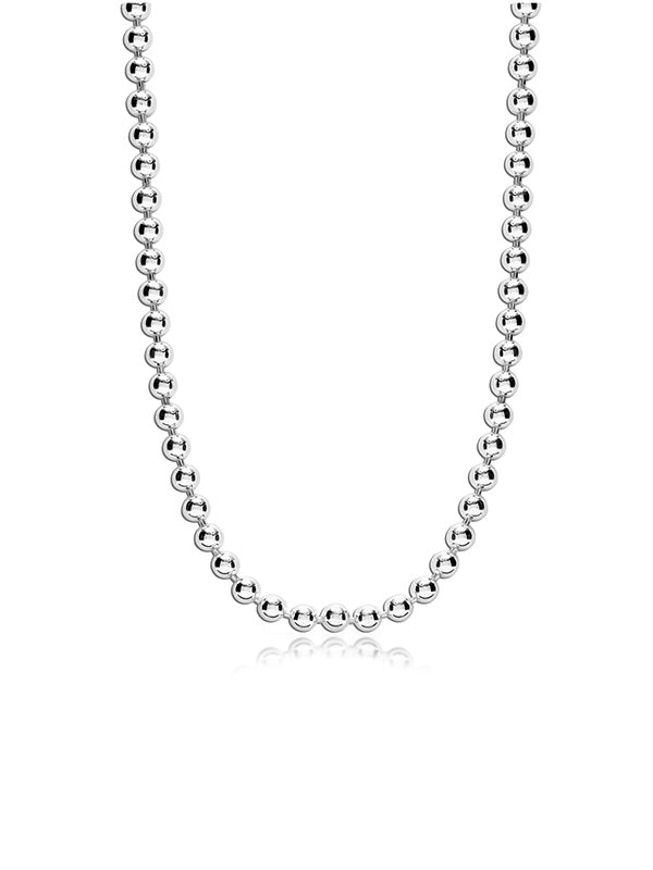 925 Sterling Silver Italian Ball-Chain Necklace for Women 0.3 CM
