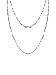 Rhodium-Plated Venezia Bead Ball Chain Necklace