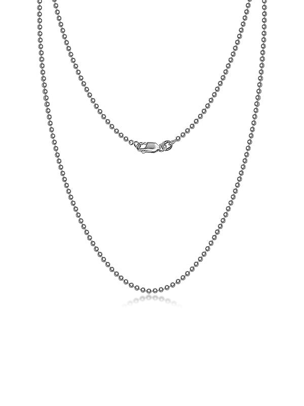 Rhodium-Plated Venezia Bead Ball Chain Necklace