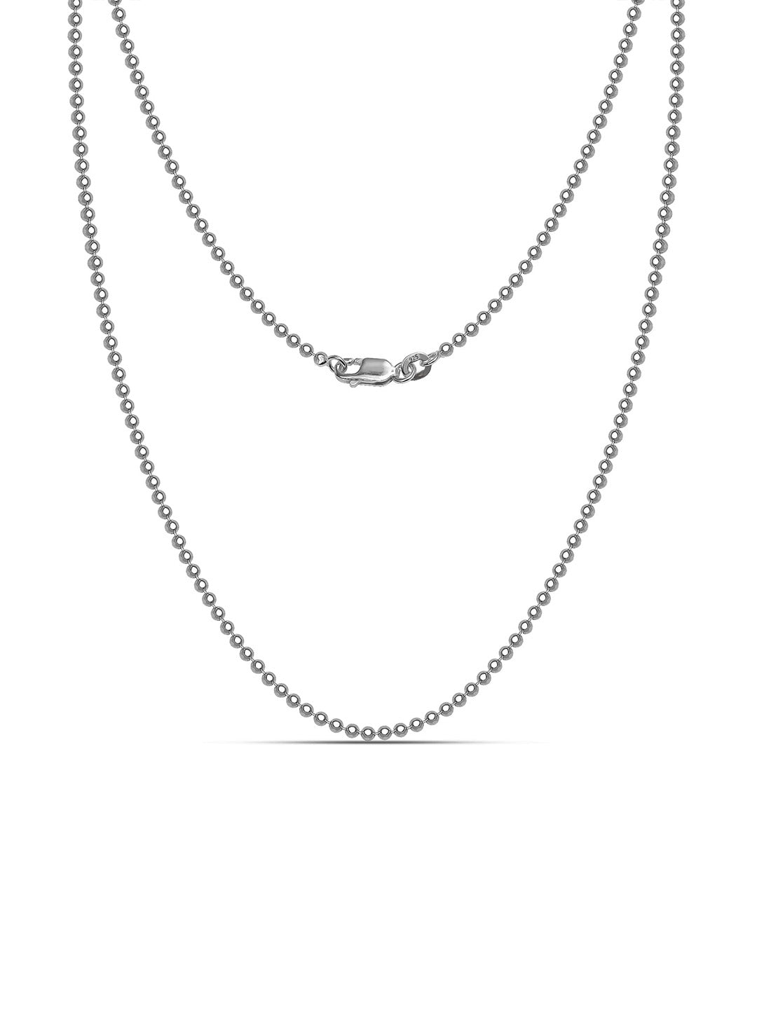 Rhodium-Plated Venezia Bead Ball Chain Necklace