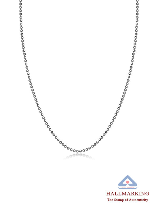 Rhodium-Plated Venezia Bead Ball Chain Necklace