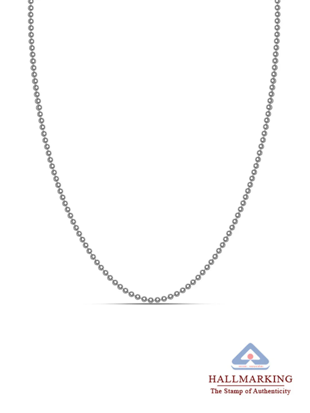 Rhodium-Plated Venezia Bead Ball Chain Necklace