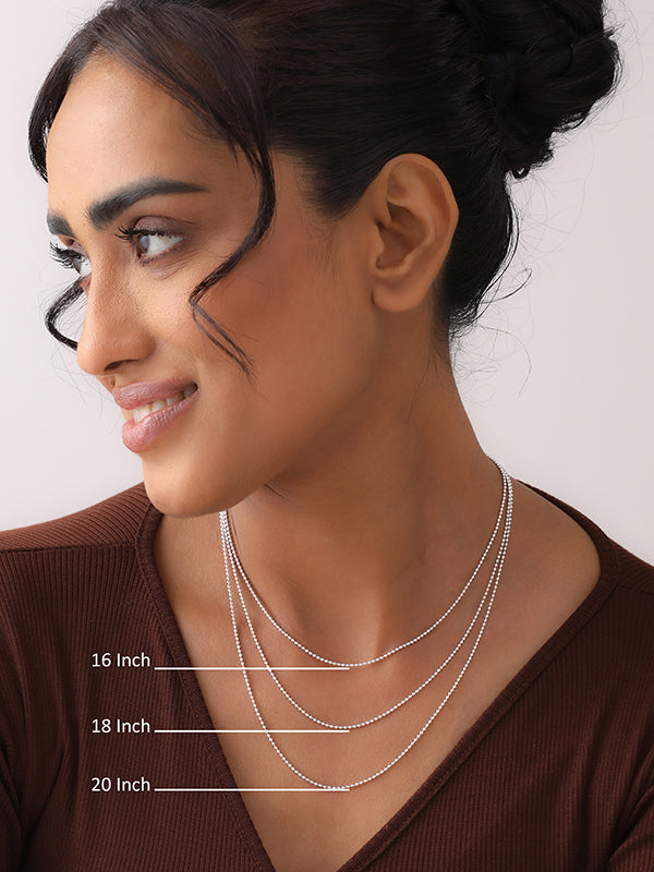 Rhodium-Plated Venezia Bead Ball Chain Necklace